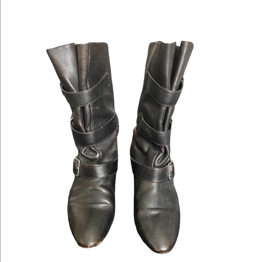 LOEFFLER RANDALL Back buckle wedge boots - Picture 2 of 7